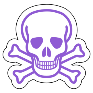 Skull Cross Bones Sticker (Lavender)